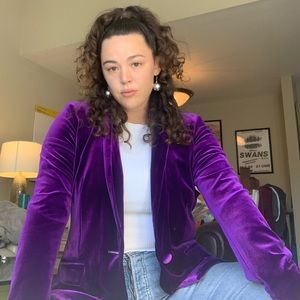 Velvet purple blazer — Only worn once!